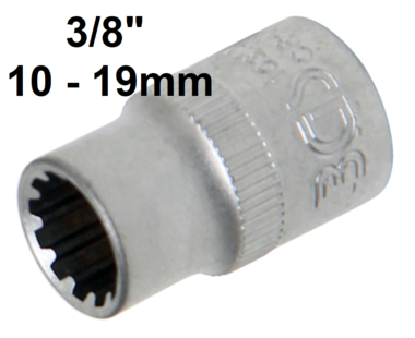 Socket, Gear Lock (3/8) Drive 10-19mm