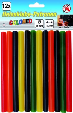 12-piece Colored Glue Sticks, 11 mm